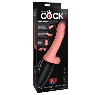 Wibrator Grzejący KCP 6.5 Thrusting Cock with Ba